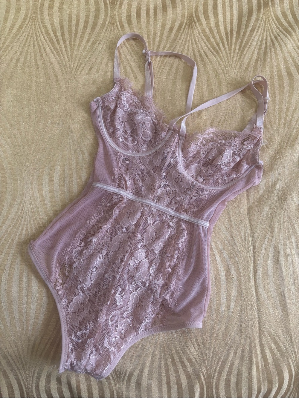 Pink Lace Bodysuit Adjustable